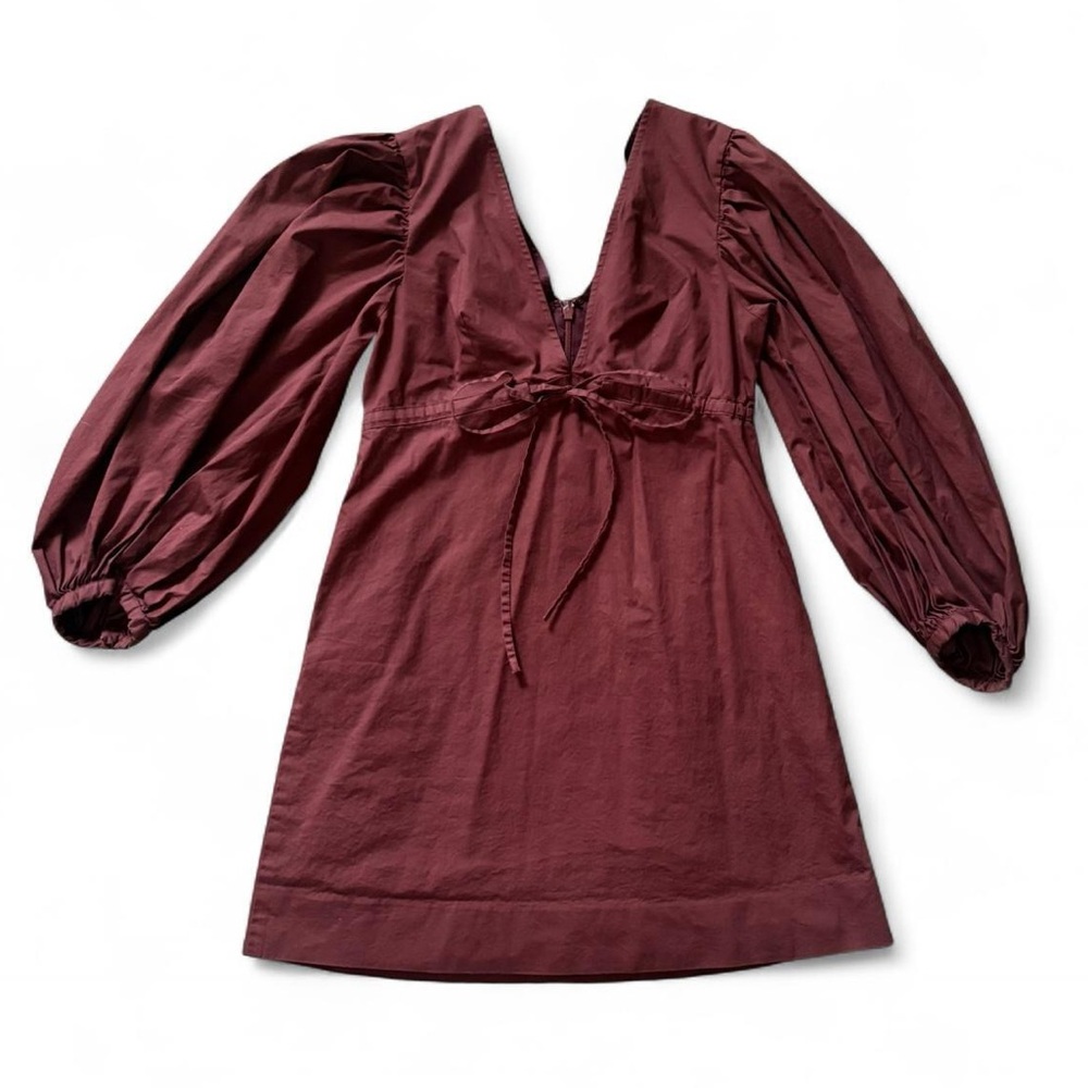 STAUD Burgundy Mini Dress